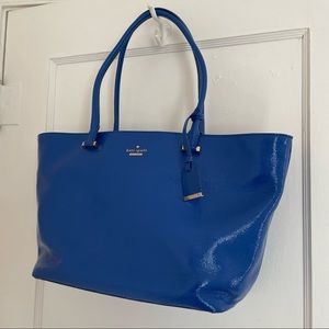 Cobalt blue patent leather Kate Spade shoulder bag